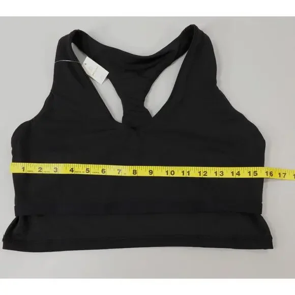 AERIE Offline Real Me Sports Bra Womens XL Black Longline Racerback Athleisure - Picture 9 of 15